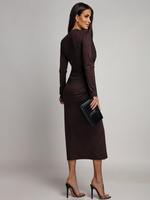 DOPASOWANA SUKIENKA Midi Julia czekoladowa