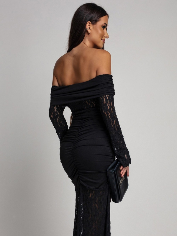 SUKIENKA MAXI HISZPANKA Z KORONKĄ Hannah CZARNA