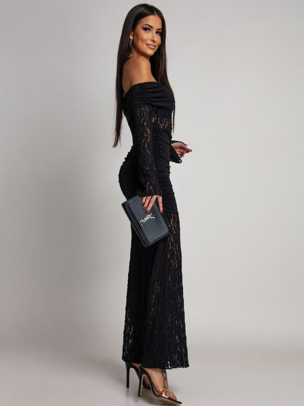 SUKIENKA MAXI HISZPANKA Z KORONKĄ Hannah CZARNA