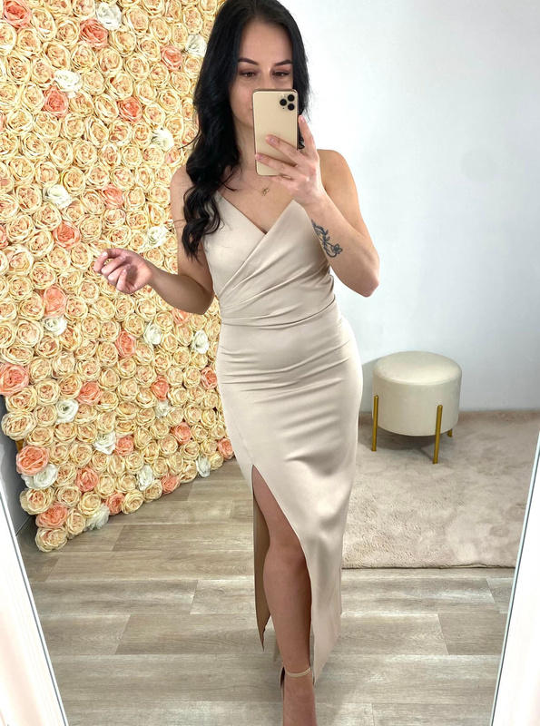 Elegancka Sukienka Femi- beżowy
