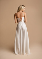 Elegancka  MAXI Sukienka satynowa EMMA -biały