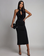 ELEGANCKA DOPASOWANA SUKIENKA MAXI Jasmine czarna