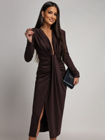 DOPASOWANA SUKIENKA Midi Julia czekoladowa