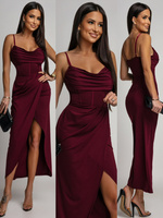 DOPASOWANA SUKIENKA MAXI Rachel  bordowa