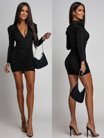  DOPASOWANA SUKIENKA MINI Z MARSZCZENIAMI Zanele  czarna