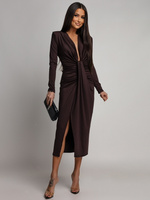 DOPASOWANA SUKIENKA Midi Julia czekoladowa