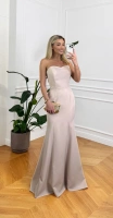 Elegancka Sukienka Maxi wieczorowa  MELISA beżowa