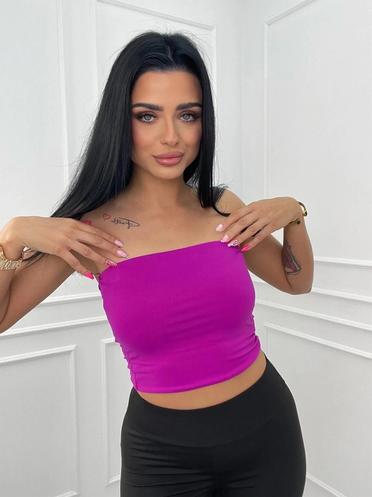 Top damski opaska fuksja