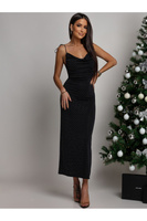 Elegancka Maxi Sukienka z odkrytami plecami Angela czarny