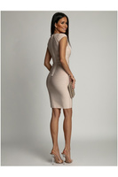 ELEGANCKA MINI DOPASOWANA SUKIENKA Jennifer beżowa