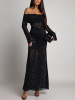 SUKIENKA MAXI HISZPANKA Z KORONKĄ Hannah CZARNA