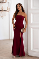 Elegancka Sukienka Maxi wieczorowa  MOLI bordowa