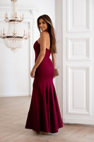 Elegancka Sukienka Maxi wieczorowa  MOLI bordowa