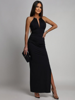 ELEGANCKA SUKIENKA MAXI  ZE ZDOBIENIEM Yoko czarna