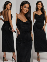 Elegancka Maxi Sukienka z odkrytami plecami Angela czarny