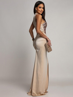 ELEGANCKA SUKIENKA MAXI Z CEKINAMI Iman Złota