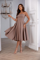Elegancka gorsetowa midi Sukienka Anabel fango