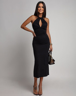 ELEGANCKA DOPASOWANA SUKIENKA MAXI Jasmine czarna