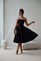 Elegancka gorsetowa midi Sukienka Anabel czarny