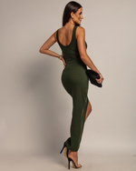 Dopasowana Sukienka  Margo  maxi khaki 