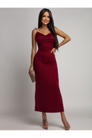 Elegancka Maxi Sukienka z odkrytami plecami Angela bordowy