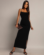 ELEGANCKA DOPASOWANA SUKIENKA MAXI MONIKA Czarny 