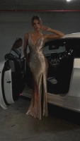 Elegancka  SUKIENKA MAXI PREMIUM Asha złoty