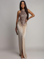 ELEGANCKA SUKIENKA MAXI Z CEKINAMI Iman Złota