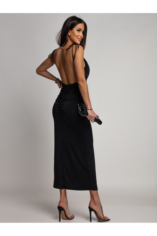 Elegancka Maxi Sukienka z odkrytami plecami Angela czarny