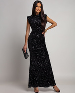 Elegancka Maxi Sukienka cekinowa Cavessa czarny