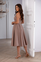 Elegancka gorsetowa midi Sukienka Anabel fango