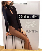 Rajstopy Puntina 20 den czarne w kropki