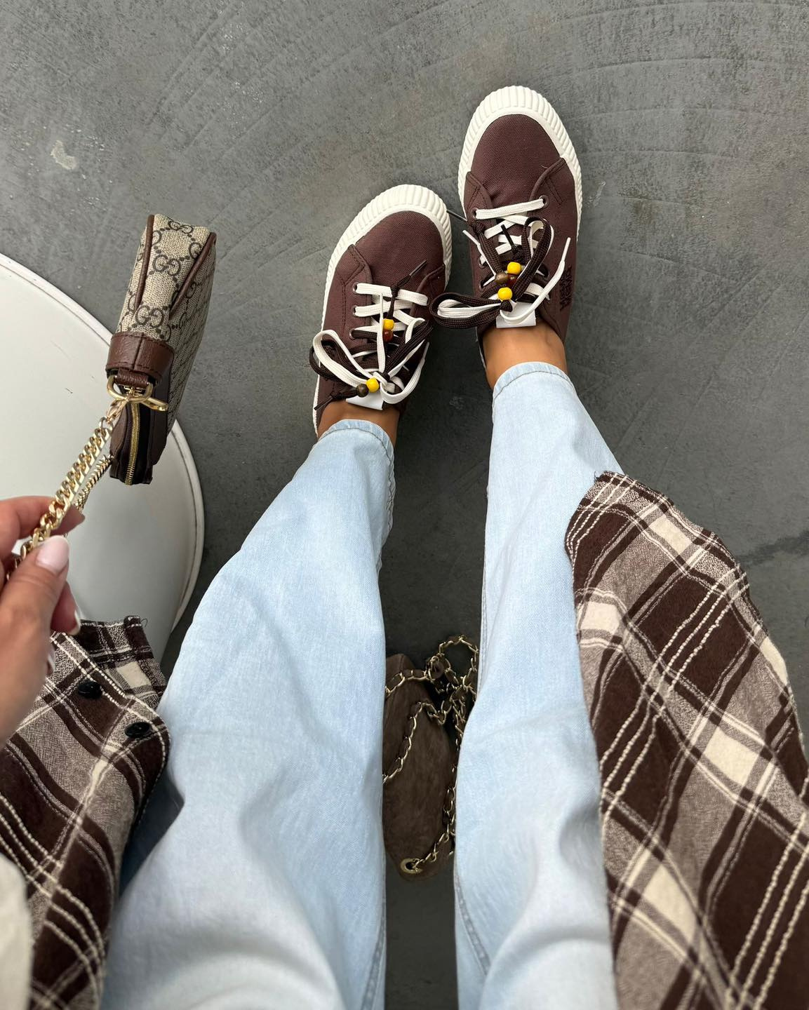 Trampki Candy Poms Brązowe