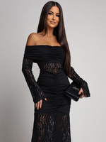 SUKIENKA MAXI HISZPANKA Z KORONKĄ Hannah CZARNA