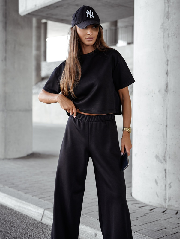 Komplet 2 w 1 Premium spodnie+ top  Merc czarny