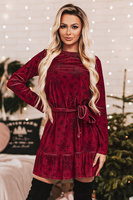 Sukienka Świąteczna VELVET Falbanka VINTAGE CHRISTMAS 