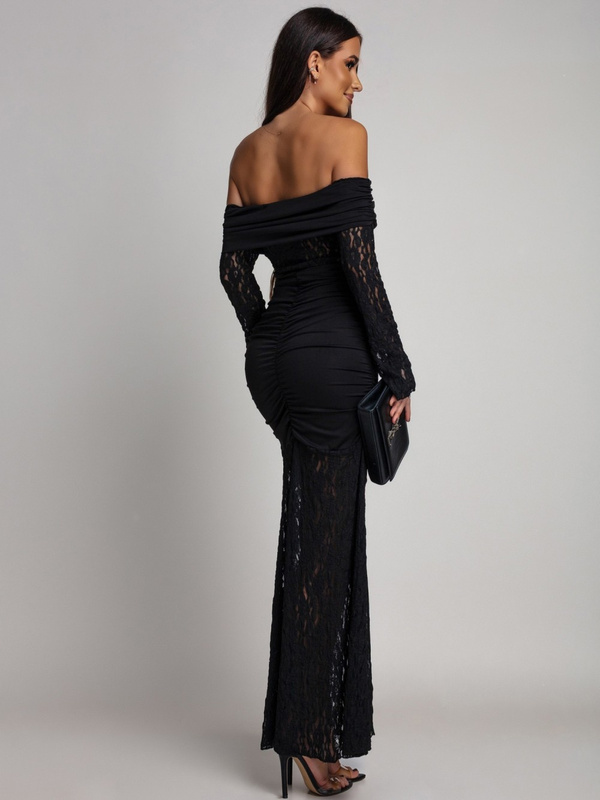 SUKIENKA MAXI HISZPANKA Z KORONKĄ Hannah CZARNA