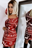 Sukienka Świąteczna VELVET Norway Red