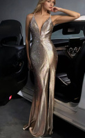 Elegancka  SUKIENKA MAXI PREMIUM Asha złoty