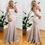 Elegancka Sukienka Maxi wieczorowa  MELISA beżowa