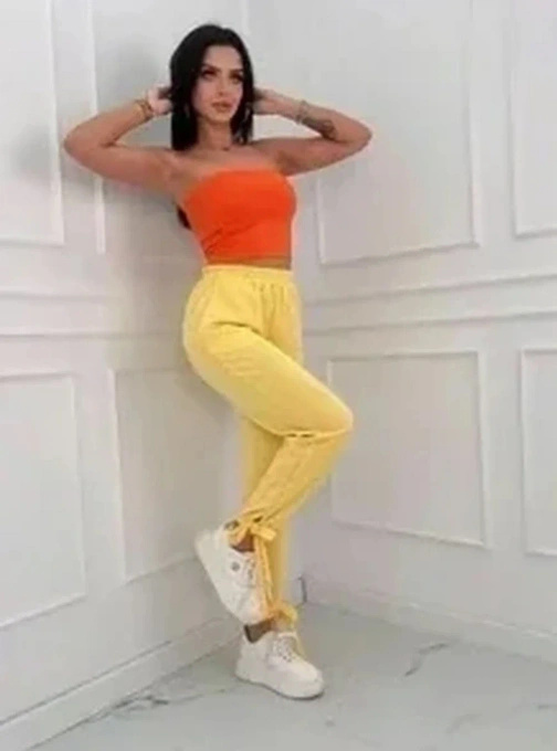 Top opaska damski pomarańczowy bez ramiączek