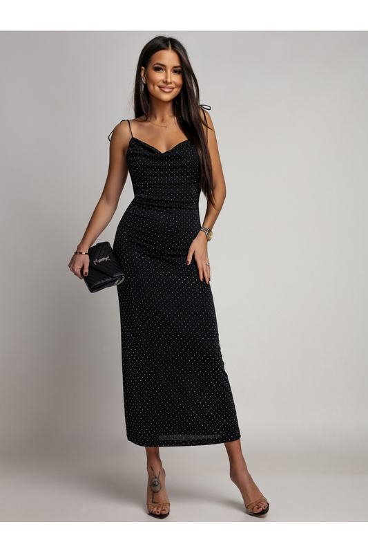 Elegancka Maxi Sukienka z odkrytami plecami Angela czarny