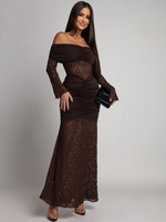 SUKIENKA MAXI HISZPANKA Z KORONKĄ Hannah czekoladowa