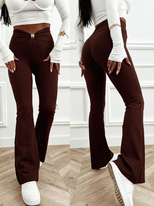LEGGINSY Z BIŻUTERYJNYM ZDOBIENIEM Kaori czekoladowe