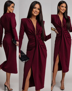 DOPASOWANA SUKIENKA Midi Julia bordowa