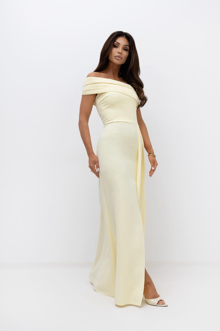 Elegancka dopasowama sukienka maxi Kristi yellow