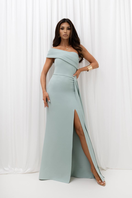 Elegancka dopasowama sukienka maxi Kristi mięta