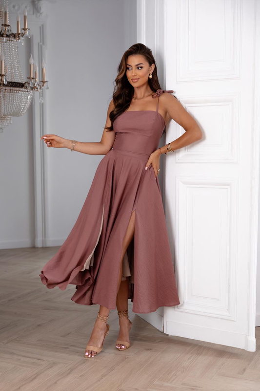 Elegancki Komplet damski Milo o długości midi + gorset rose