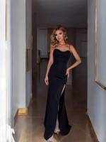 Elegancka  SUKIENKA MAXI PREMIUM CRYSTAL- BLACK